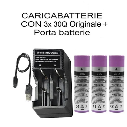 Caricabatterie 3x batterie - caricabatterie, +